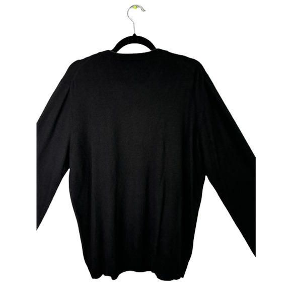 Daniel Hechter Mens Large Black V Neck Pullover Sweater 100% Merino Wool NWT - Picture 7 of 11